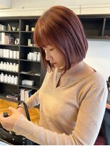 ジリ(JILI)&nbsp;柔らかボブ ×オレンジブラウン▽福永