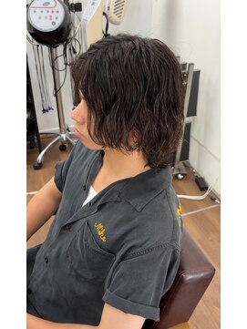 センターパート/ツイストスパイラルパーマ/ウルフヘア