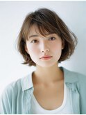 ミルクブラウン/ダークパープル/ナチュラルショート/夏/センター