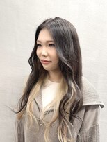 ライズ バイ レボ 柏店(RISE by REVO)&nbsp;韓国風ロング×暗髪×ミルクティーインナーカラー