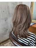 育てる明るい白髪染め×ハイライト× フェイスレイヤー