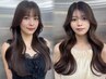 【お出かけ前に】前髪+顔まわりカット+コテ巻き下ろしor艶髪ストレート￥3500