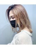 【マスクヘア】透明感ベージュアッシュミディ