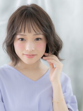 ドクターズ サロン ラブ(Dr's Salon LAB) オン眉ミストバングゆるふわ巻きミニボブa古河20代30代40代