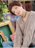 大人かわいいくすみピンクハンサムショートc5大宮20代30代40代