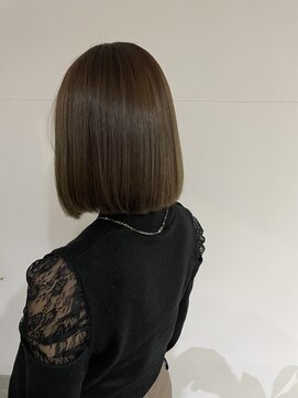 2195ヘアー 世田谷代田(2195hair) コックリボブ/地毛風カラー/くすみベージュ/髪質改善