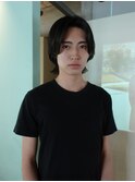 メンズボブウルフメンズミディアムレイヤーカットメンズウルフ
