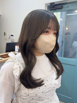 ヒョンミョン ライズバイレボ 柏西口店(hyon myon/RISEbyREVO) オリーブブラウン/顔周りカット/くびれヘア