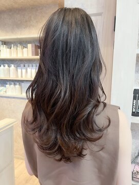 キャアリー(Caary) 福山人気髪質改善カラー艶髪ココアブラウン巻き髪レイヤーロング