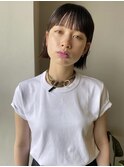 切りっぱなしショート・ボブ/ミニボブ/前髪あり/20代