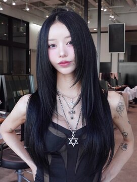 アルバム 銀座(ALBUM GINZA) 顔周りレイヤー似合わせカットロング韓国ヘア_F31298