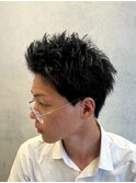 刈り上げセンターパート/波巻きツイストスパイラル/南堀江