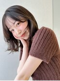 ミディアムレイヤー/レイヤーボブ/オリーブベージュ