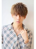 クラウドマッシュラフ無造作束感ショート　ミルクティーベージュ