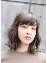 スリーヌーン(THREE noon)&nbsp;ひし形小顔カットデジタルパーマブランジュダブルバング