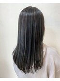 暗髪ハイライトグレージュ