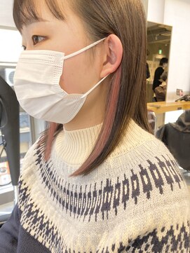 エリマ 調布(elima) インナーカラー ペールピンク ダブルカラー ケアブリーチ