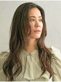 ニュアンスカールロングレイヤー×マットブラウン
