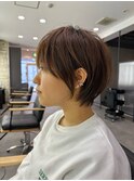 大人ラフウェーブ20代30代40代ボブブラウンスウィングショート