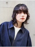 ニュアンスパーマ/切りっぱなしボブ/ミディアム