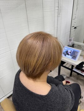 アジールヘア 所沢プロペ通り店(agir hair) ミルクティーベージュショートヘアケアブリーチ小顔ワンレン所沢