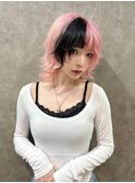 ミルキーピンク＆ブラックツートーンウルフ