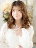 細めハイライトS字カールゆるふわセミディc7戸頭20代30代40代