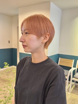 ヘアーブレイス(hair brace) ベリーショート×オレンジベージュ　stylist中村