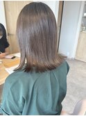 切りっぱなしボブ/透明感カラー