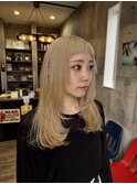 ホワイトミルクティー×レイヤーカット#宇都宮美容室
