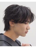 フェザーパーマ/センターパート/毛流れパーマ