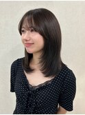 ミディアムレイヤー レイヤー グレージュ カラー 福岡美容室