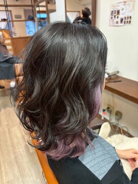 エアウェーブパーマ×インナーカラー[20代/30代/40代/50代/60代]