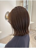 外ハネレイヤーボブ グレージュブラウン