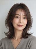 ミディアムレイヤー　白髪ぼかし　白髪染め　40代50代60代