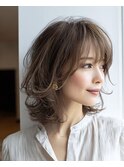ミディアムレイヤー×白髪ぼかしカラー30代40代50代60代
