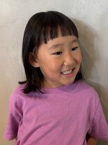 キリ 逗子(kiri)&nbsp;逗子葉山キッズカットぱっつん前髪外ハネボブオン眉毛女の子k60