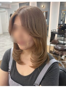 ギルド 清瀬店(GUILD) ワンブリーチ×レイヤーカットで軽やかミディアム