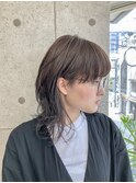 ワイドバング×ミディアムウルフスタイル☆