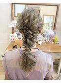あみおろしハイトーンカラーヘアアレンジ【ヘアメイク/袴/浴衣】