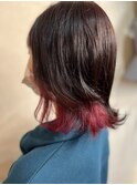 個性派☆レッドイヤリングカラー♪ハイトーンカラー10代20代30代