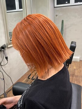 ヘアプレイスソル (HAIR PLACE SoL) 艶ボブ×オレンジ