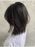 韓国風ミディアムレイヤースタイル/ワンカールで仕上がる