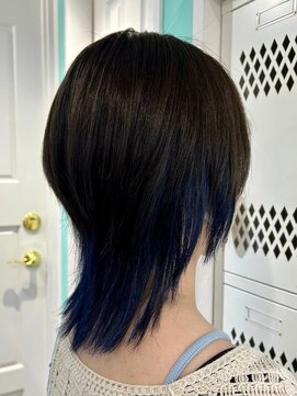 マティーナ ヘアー 池袋(Matina hair) 【ウルフ×インナーネイビーブルー】20代30代40代50代