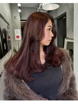 ジーナ(XENA) ワインレッドカラー×レイヤーカット×渋谷