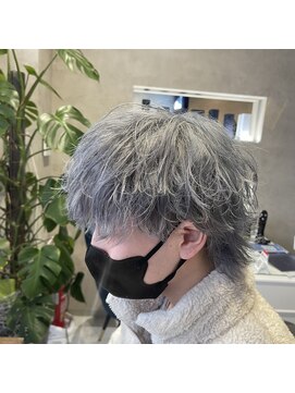 ハッシュタグネイビ－ 仙台長町店(#NAVY) 仙台/太白区/長町/シルバーカラー　メンズカラー（ブリーチ）