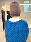 ミルクティーベージュぷつっとボブケアブリーチ 梅田