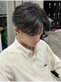 フェザーショート/パーマ/刈り上げ/メンズ/眉毛/センターパート