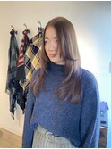 大人ロングレイヤー*ラベンダーベージュミルクティーカラー