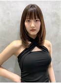 ウェーブミディアムメルティカラー似合わせカット